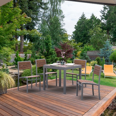 COMEDOR DE JARDÍN KOBEN PLATA 4 SILLAS | The Home Depot México