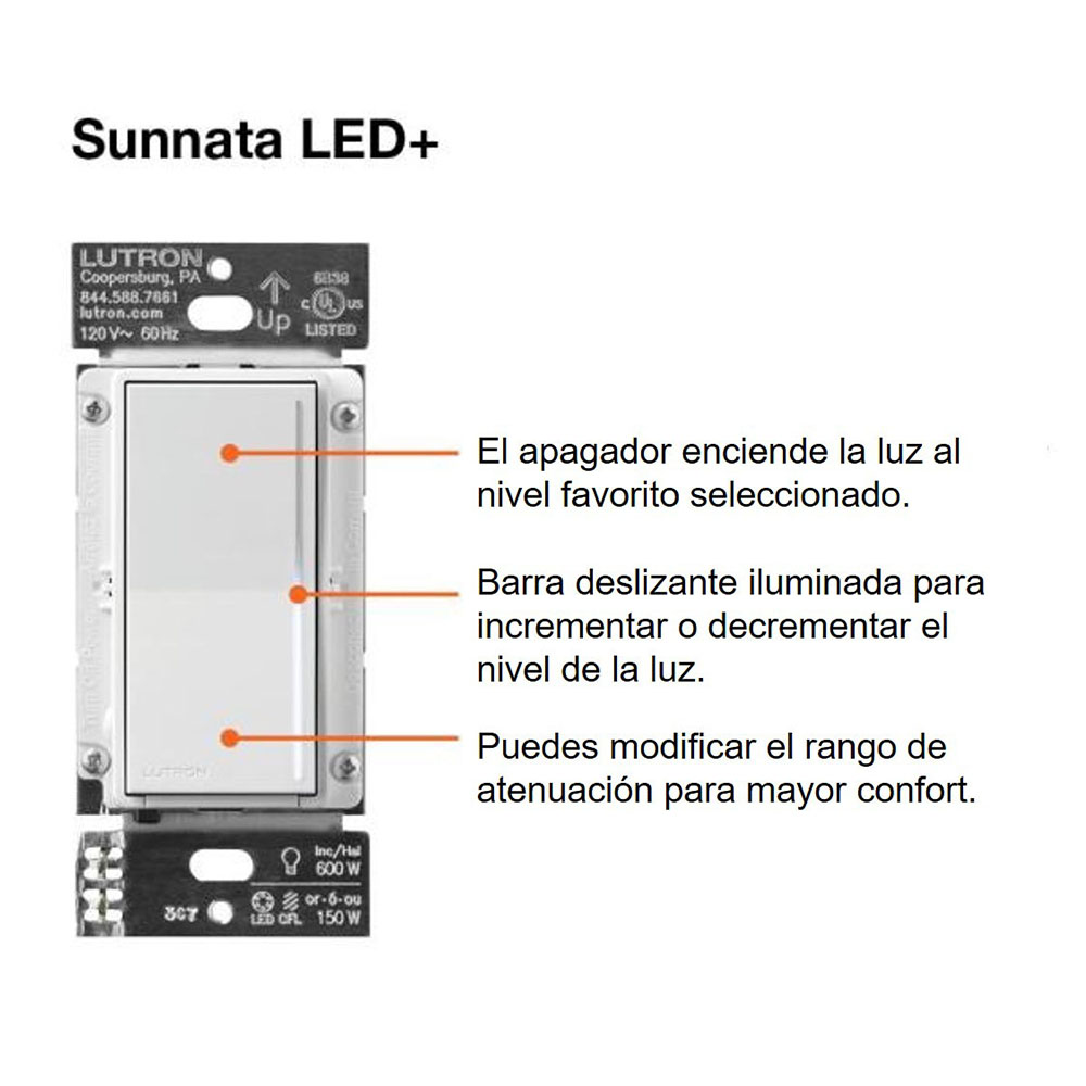 LUTRON SUNNATA TOUCH LED+ BLANCO The Home Depot México