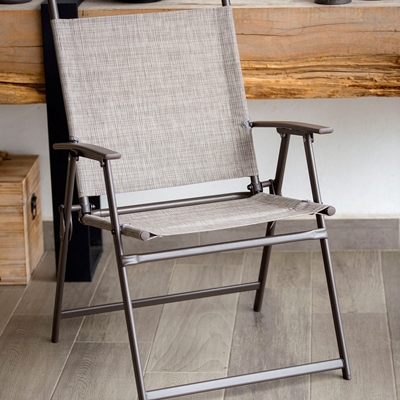 stylewell silla plegable beige sling estructura de acero