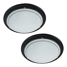 LUMINARIO DE TECHO DE 29 X 6.5 CM NEGRO 2 PIEZAS | The Home Depot México