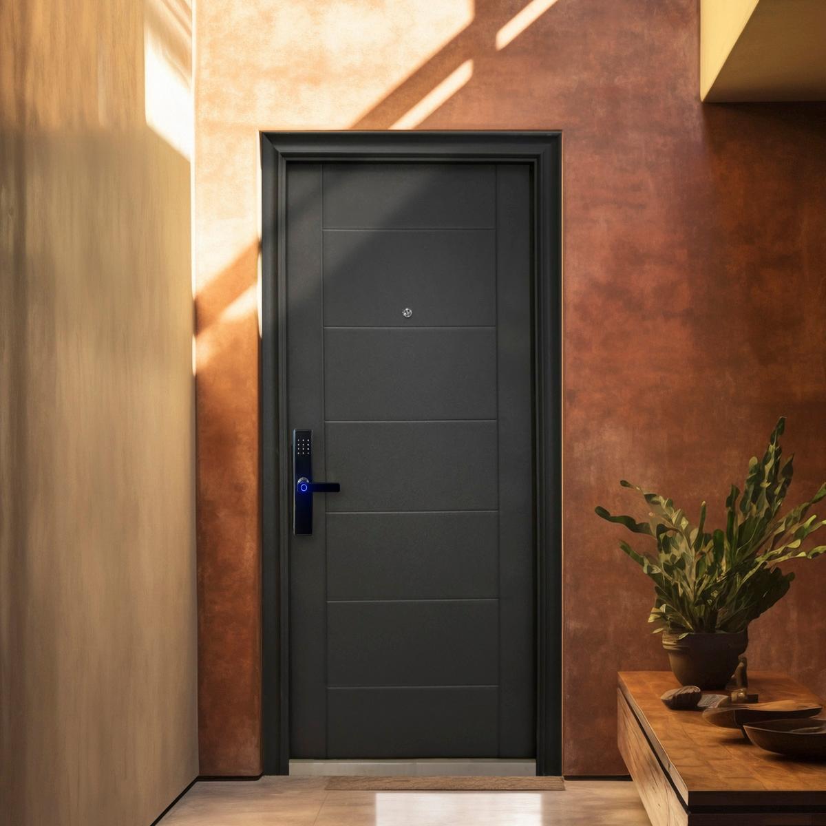 Puerta de seguridad praga derecha con cerradura digital ii 96 x 213 cm