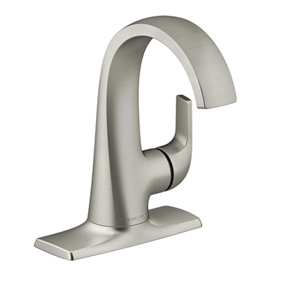 LLAVE PARA LAVABO CURSIVA MONOMANDO NIQUEL CEPILLADO