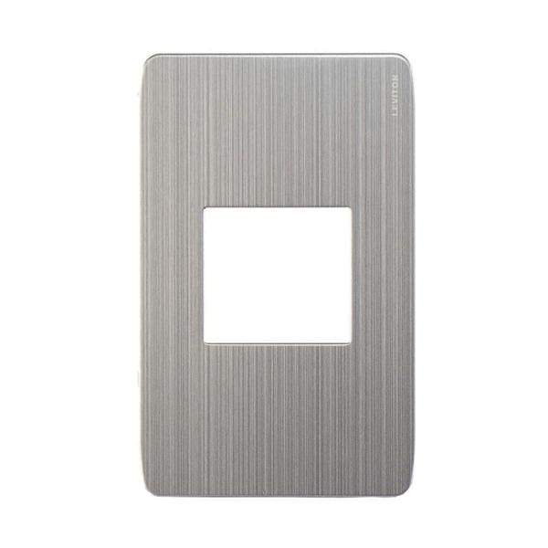 PLACA DECORATIVA PARA 1 MÓDULO ACERO INOXIDABLE PLATA