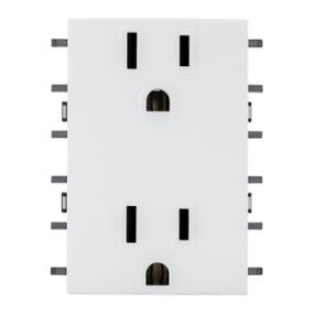 CONTACTO DÚPLEX DE 3 MÓDULOS BLANCO TIZA