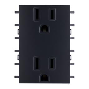 CONTACTO DÚPLEX DE 3 MÓDULOS NEGRO CARBONCILLO