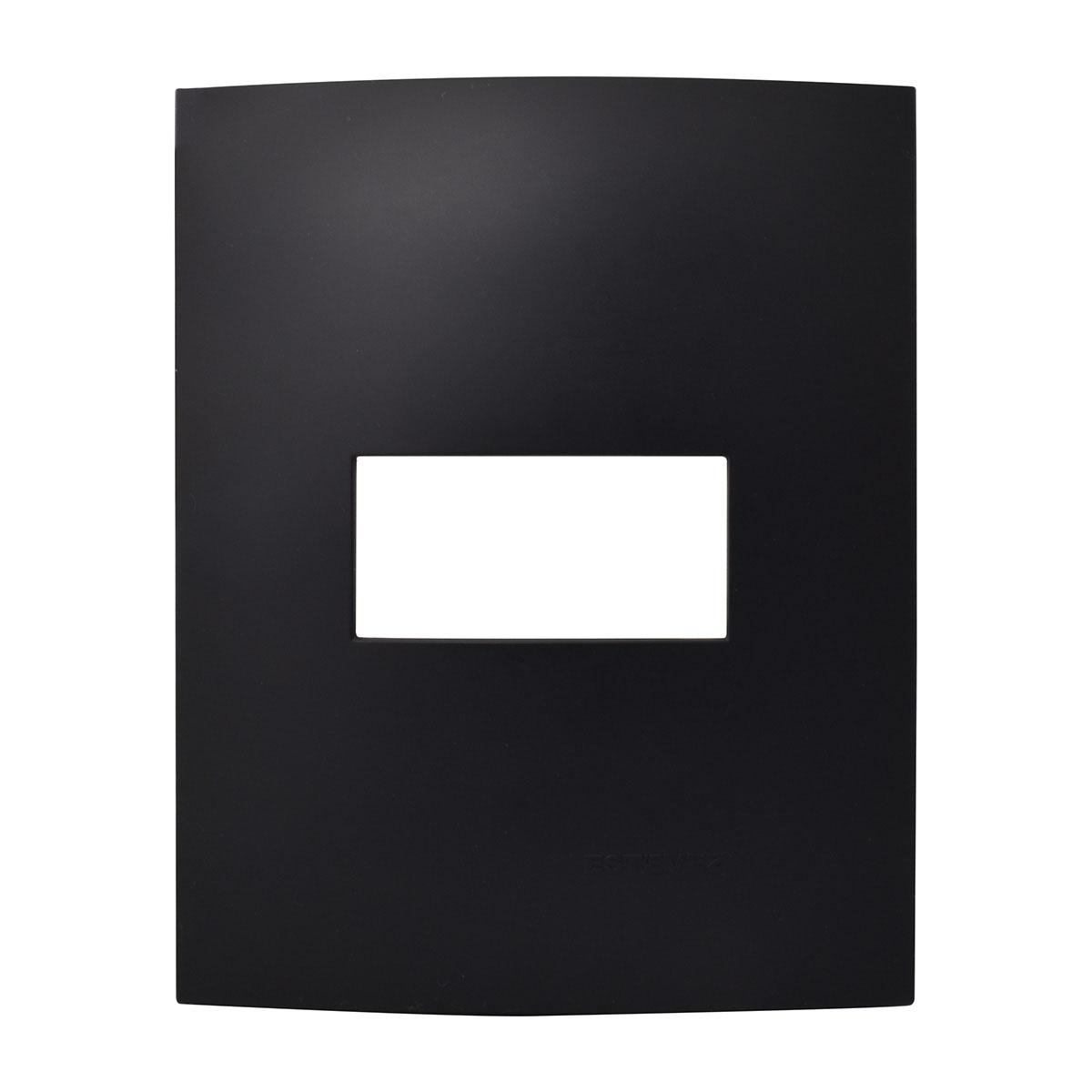 Placa de pared de 1 módulo negro carboncillo