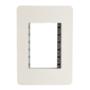PLACA CON CHASIS UNNO DE 3 MÓDULOS PLÁSTICO BLANCO