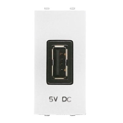 Conector USB de 2 puertos para 2 modulos, marca BTICINO. – Lumi