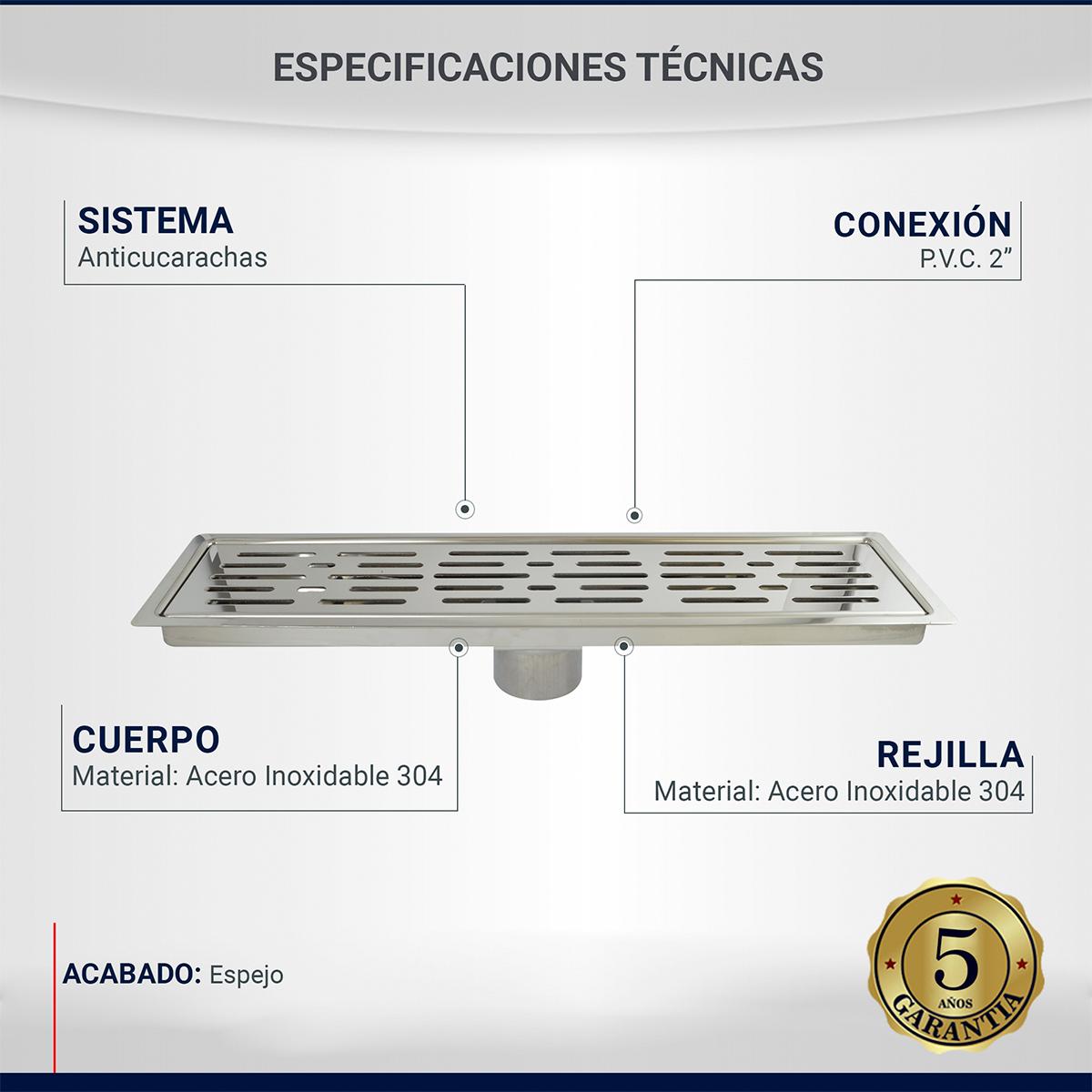 RESUMIDERO RECTANGULAR 6 1 X 40 X 10 CM PLATA DINASTY The Home Depot Resumidero rectangular 6 1 x 40 x 10 cm plata dinasty the home depot