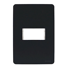 orion placa de 1 módulo decorativa plástico negro