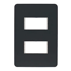 orion placa de 2 módulos decorativa plástico negro mate