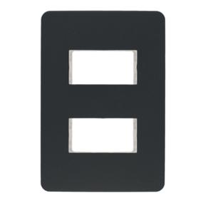 PLACA DE 2 MÓDULOS DECORATIVA PLÁSTICO NEGRO MATE