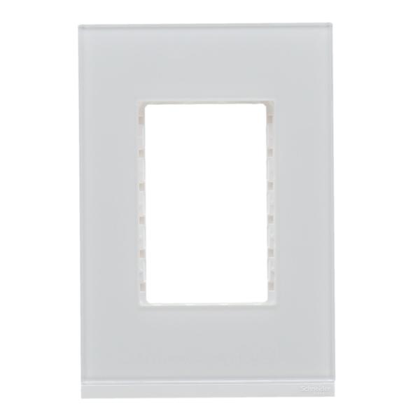 PLACA DE 3 MÓDULOS DECORATIVA VIDRIO BLANCO