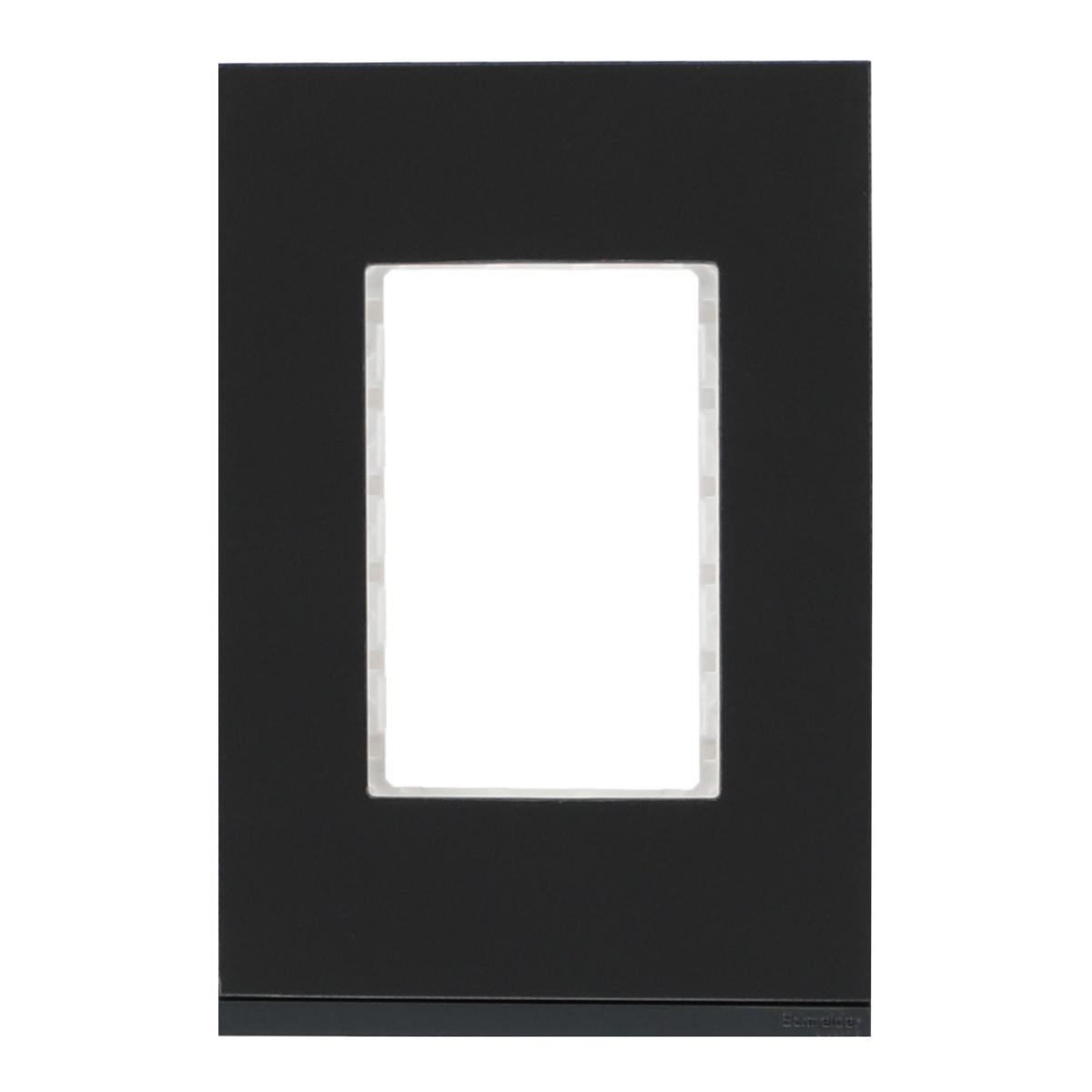 Placa decorativa de 3 módulos resina grafito