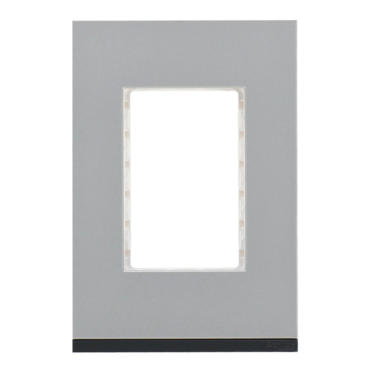 Placa metálica decorativa de 3 módulos zamak plata