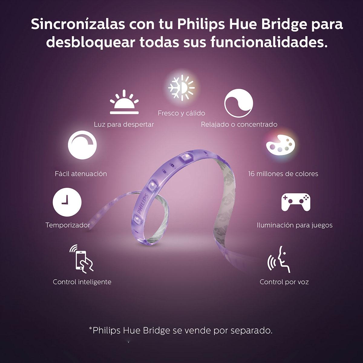 TIRA LED INTELIGENTE PHILIPS HUE EXTENSI N INTERIORES 1M The Home 