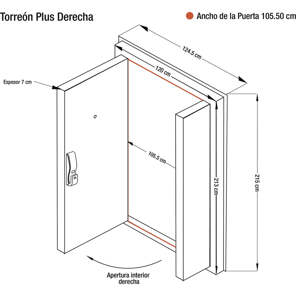 PUERTA DE SEGURIDAD TORREON PLUS DERECHA C/CERRADURA DIGITAL The Home Depot México