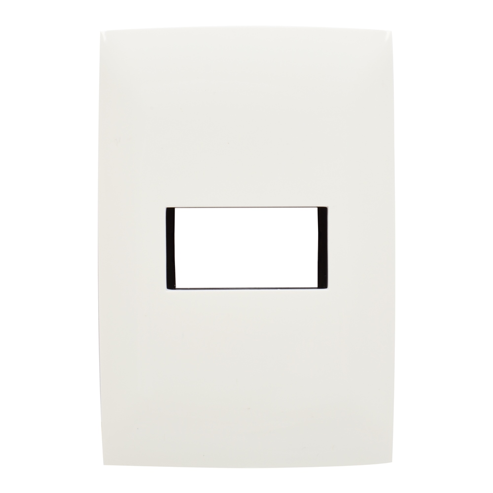 Placa decorativa para 1 módulo plástico blanco 20 piezas