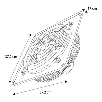 EXTRACTOR DE AIRE INDUSTRIAL 37.2 x 37.2 x 17 CM PLATA ESTÉVEZ