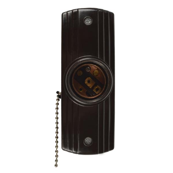 PORTALÁMPARA CON CADENA 12.5 X 5.5 X 4.5 CM CAFÉ LEVITON