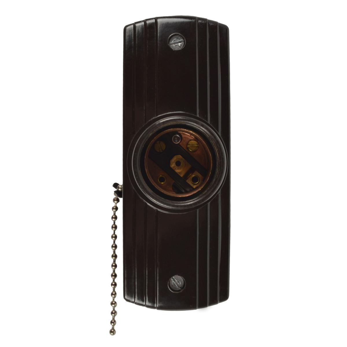 Portalámpara con cadena 12.5 x 5.5 x 4.5 cm café leviton