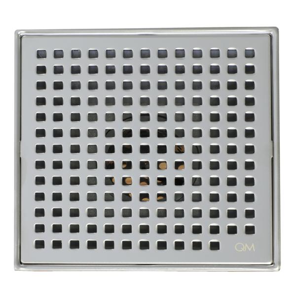 DESAGÜE CUADRADO 14.6 x 14.6 CM PLATA QM DRAIN
