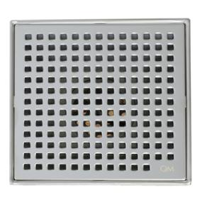 DESAGÜE CUADRADO 14.6 x 14.6 CM PLATA QM DRAIN
