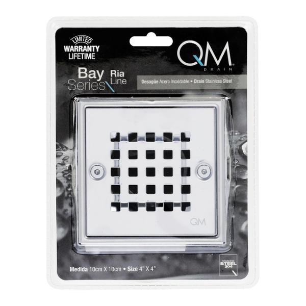 DESAGÜE CUADRADO 10 X 10 CM PLATA QM DRAIN | The Home Depot México