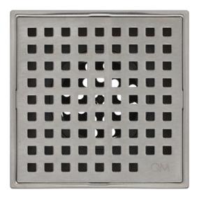 DESAGÜE CUADRADO 10 X 10 CM PLATA QM DRAIN