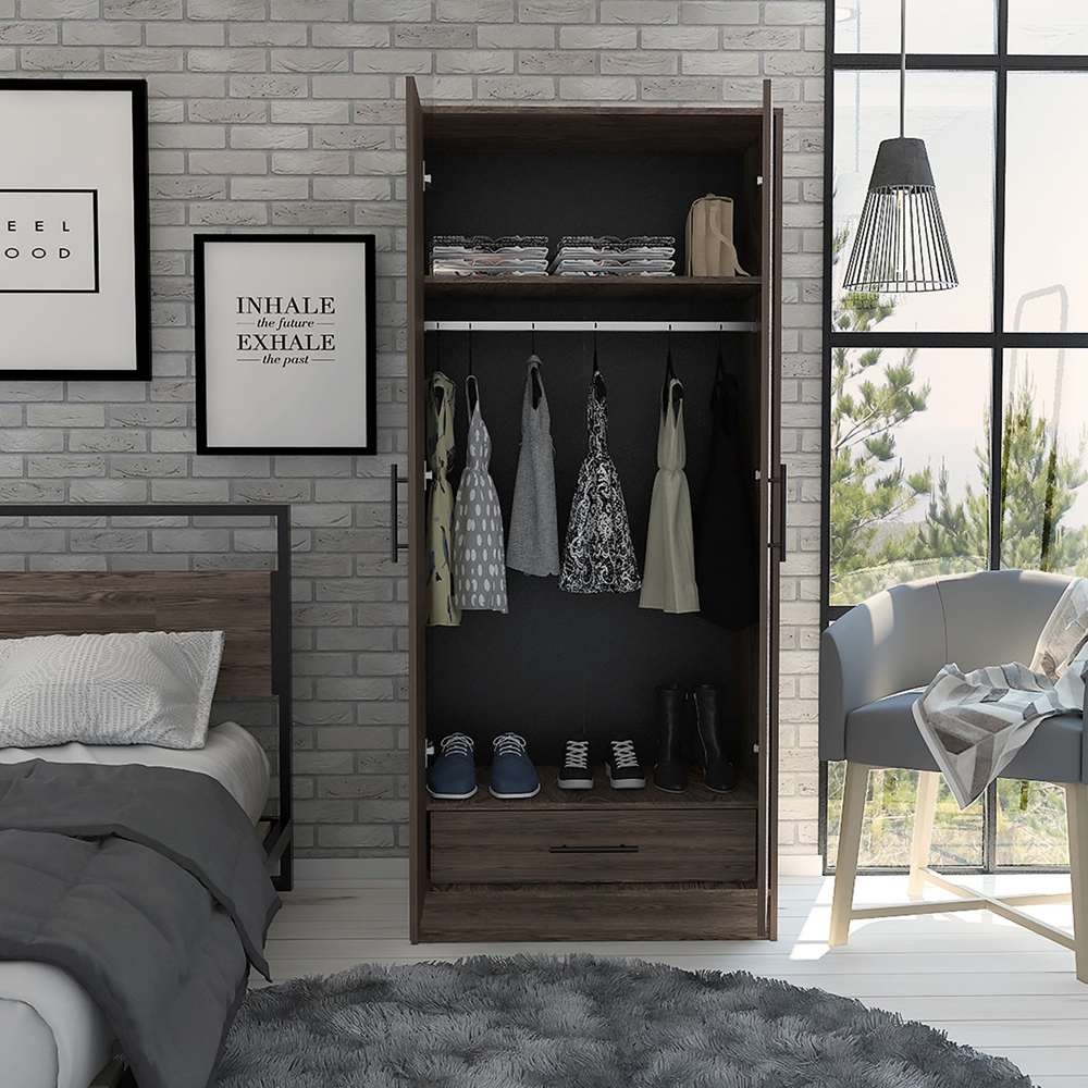 ARMARIO ARMABLE DE AGLOMERADO CON MELAMINA 180 X 80 X 50 CM COÑAC The