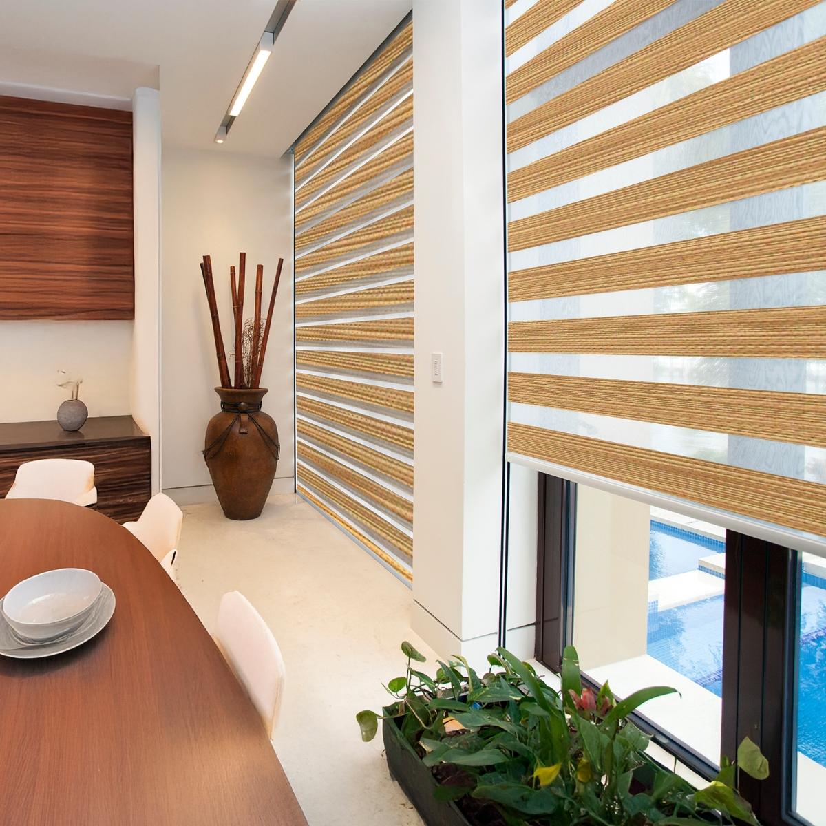 Persiana dim out sheer dúo 120 x 180 cm café