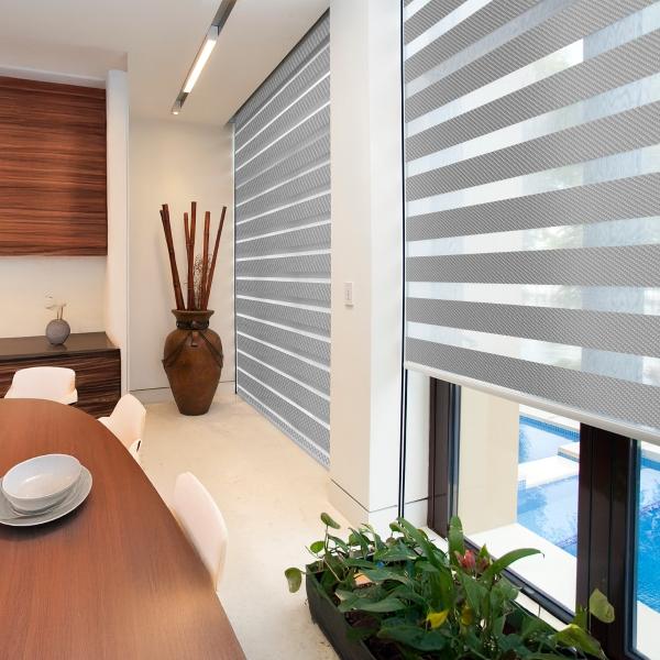 PERSIANA DIM OUT SHEER DÚO 120 X 180 CM GRIS OSCURO