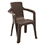 SILLA ETERNA CON BRAZOS CAFÉ WENGUÉ