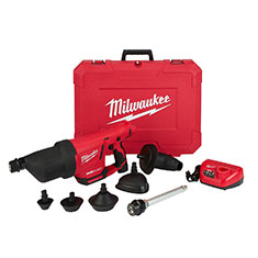 milwaukee kit pistola de aire para limpieza de drenaje m12 a