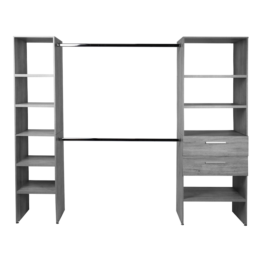 CLÓSET 2 TORRES Y 2 CAJONES DE AGLOMERADO 186 X 220 X 39 CM GRIS CLARO