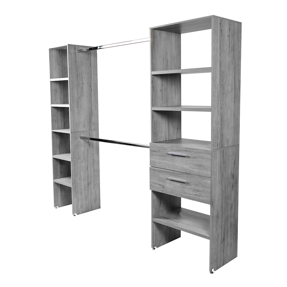CLÓSET 2 TORRES Y 2 CAJONES DE AGLOMERADO 186 X 220 X 39 CM GRIS CLARO