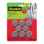 FIELTROS REDONDOS SUPER RESISTENTES SCOTCH, GRIS, 25 MM, 8 UND