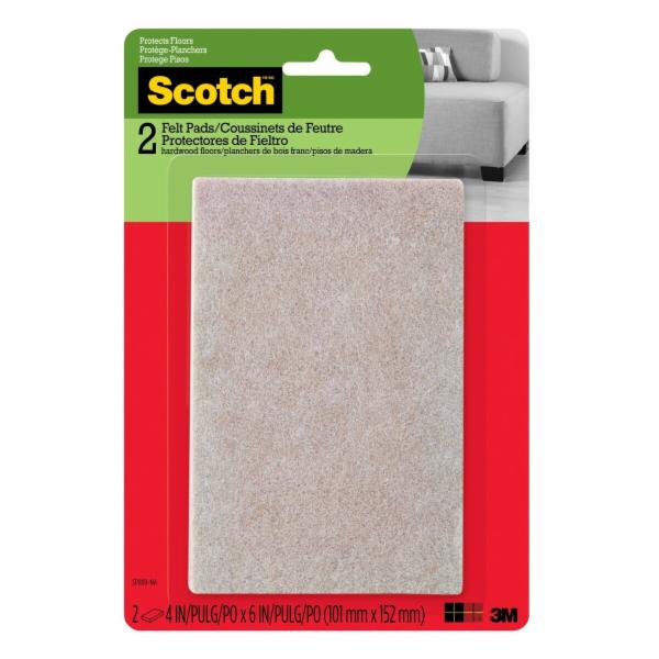 FIELTROS RECTANGULAR SCOTCH, BEIGE, 10 CM X 15 CM, 2 UND