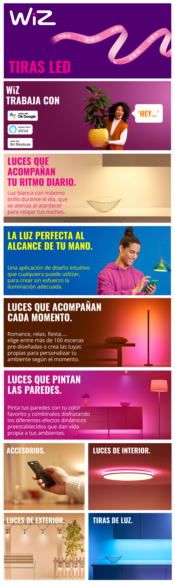 Bombilla Wiz WiZ Guirnalda Inteligente RGBIC, 160 LEDs, 16