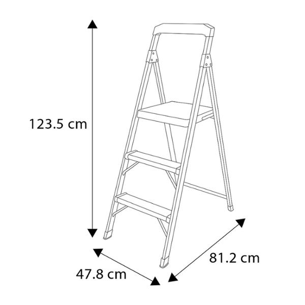 ESCALERA DE ALUMINIO DE 2 PELDAÑOS 123.5 CM