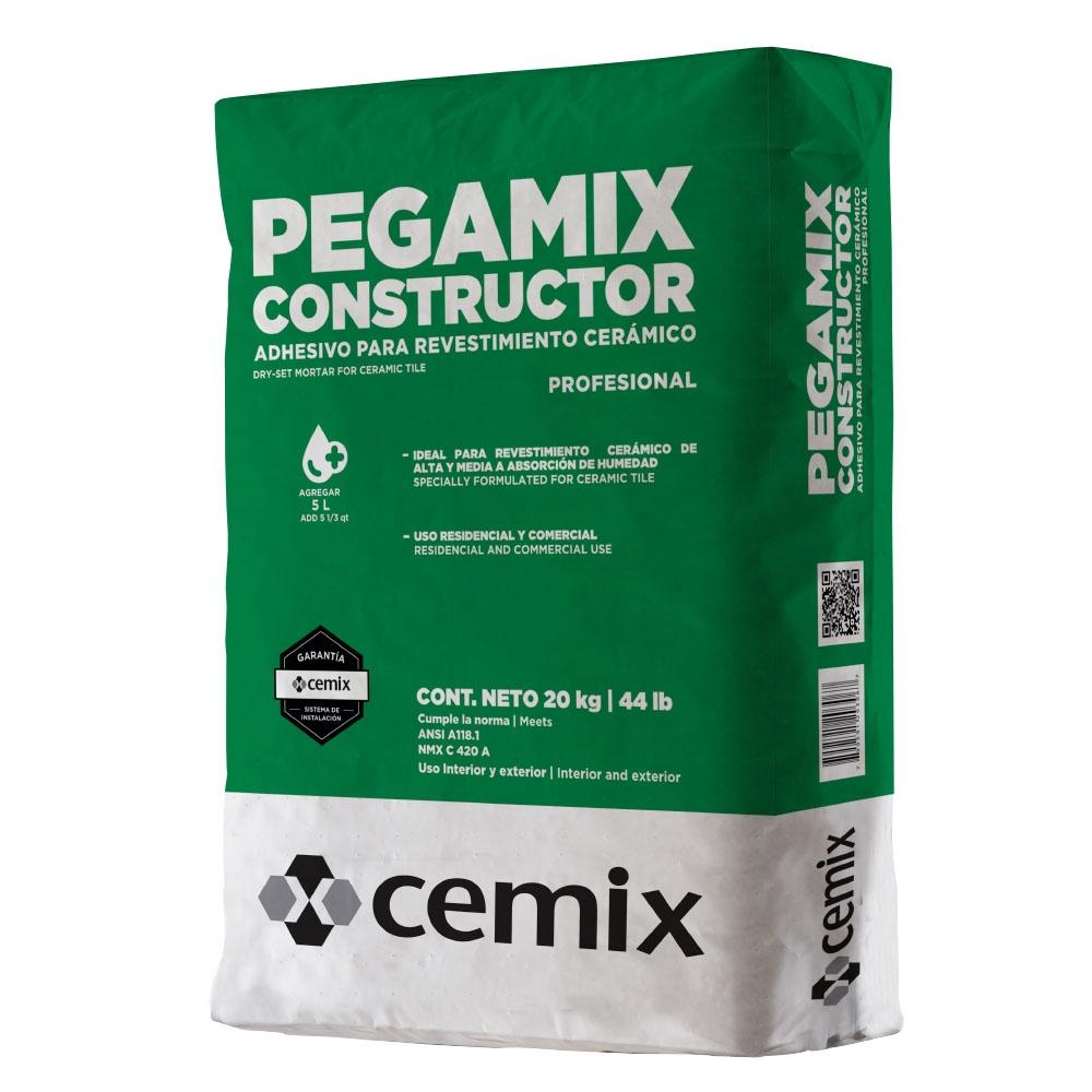 Adhesivo estándar para recubrimiento cerámico profesional - cemento cola  blanco - Pegamix Constructor (20 kg / 44 lb)