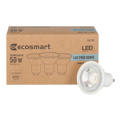 FOCO LED MR16 ECOSMART 5 W 480 LÚMENES LUZ BLANCA 3 PIEZAS