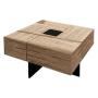 MESA MARSELLA PLAYCON 78.4X78.4X41.9 CM ROBLE TEXTURIZADO Y NEGRO LISO