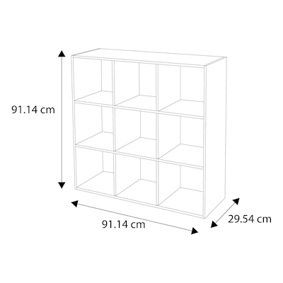 Mueble organizador cubos 9 espacios melamina nogal 91x30x91cm