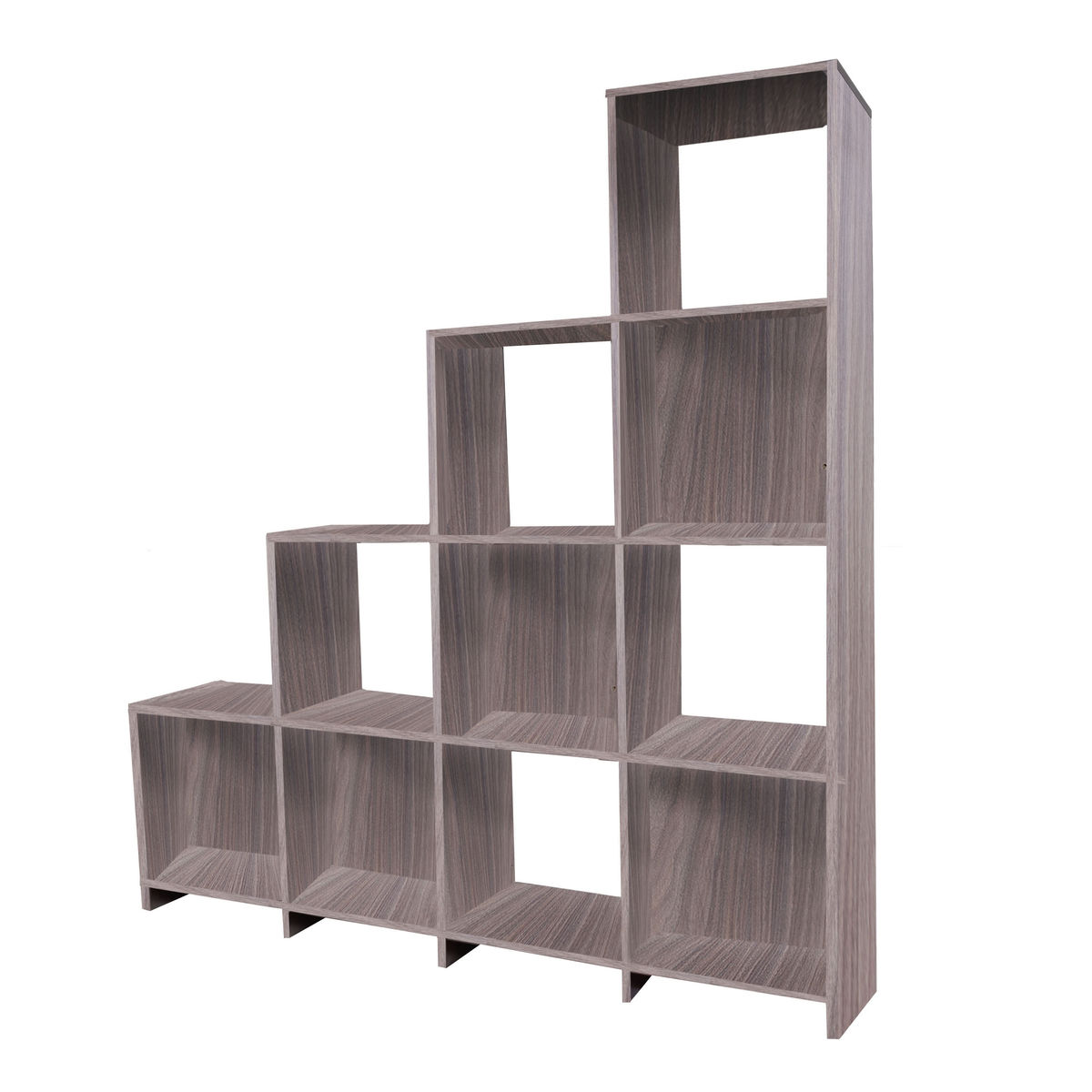 TRICK! LIBRERO ESCALERA 10 NICHOS COLOR NOGAL MEDIDAS 167X160X30 The