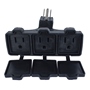 MULTICONTACTO DE 3 ENTRADAS PARA EXTERIORES 17 X 7 X 22 CM NEGRO IUSA