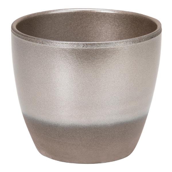 MACETA CERÁMICA CAFE PLATEADO 6"