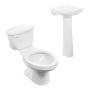 PAQUETE DE SANITARIO DICA DOS PIEZAS 4.8L ALARGADO CON LAVABO Y PEDESTAL COLOR BLANCO DICA