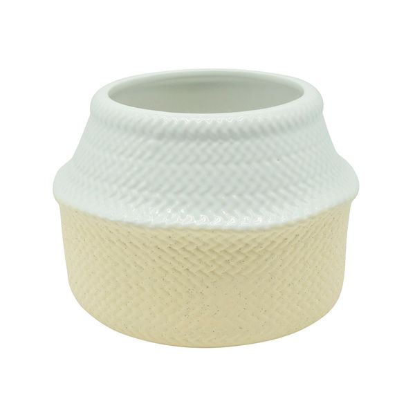 MACETA CERÁMICA FAHLAM BLANCO-NUDE