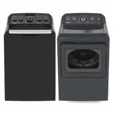 mabe combo lavadora 24 kg y secadora 22 kg mabe electrico gris